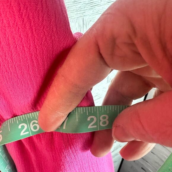 Torrid v-neck Hi Low Waist Tunic dress pocket spring hot pink coquette plus size - Picture 13 of 15